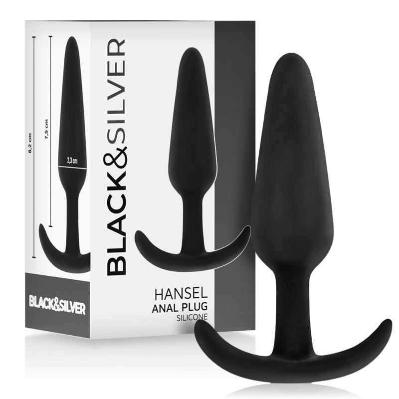 Black&silver - Hansel Silicone Anal Plug With Small Handle