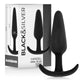 Black&silver - Hansel Silicone Anal Plug With Small Handle