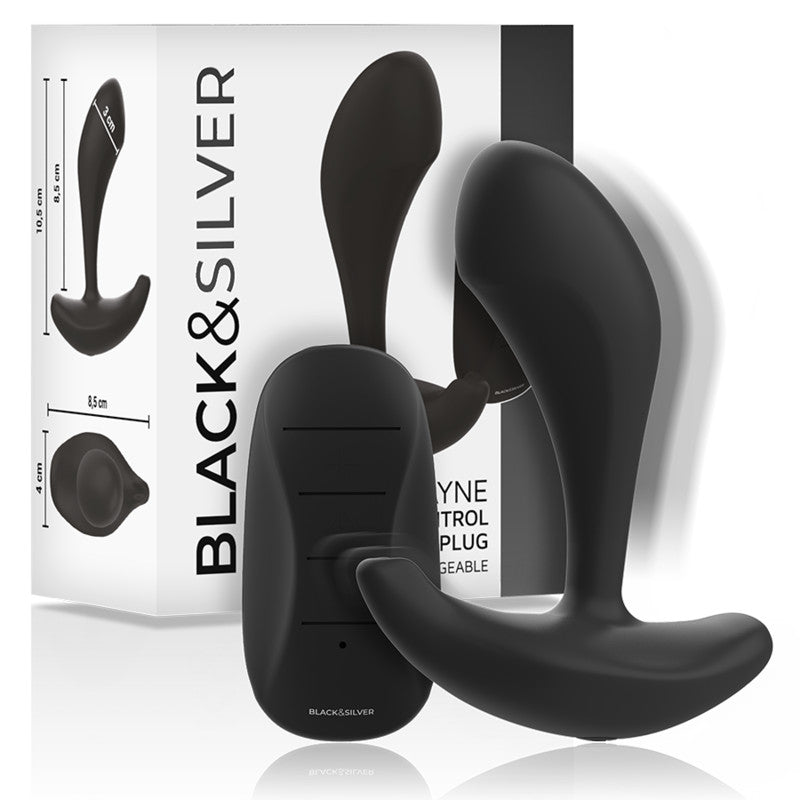 Black&silver - Dwayne – Silicone Remote Control Anal Plug