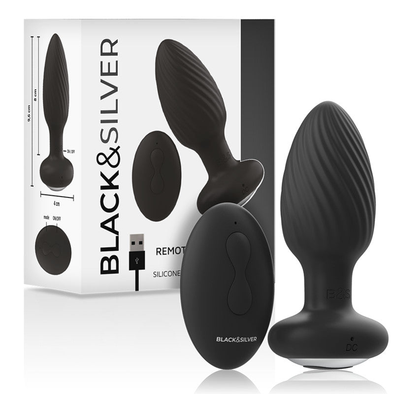 Black&silver – Silicone Anal Vibrator With Remote Control