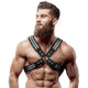 Fetish – Men's Belt In Cross-stitched Eco-leather Studded