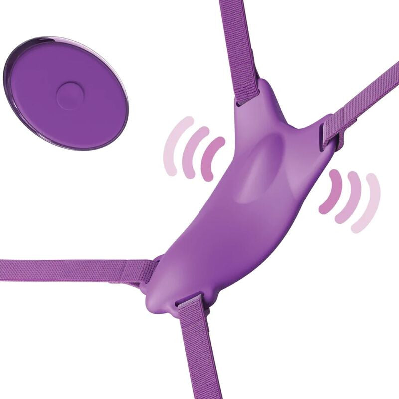 Fantasy For Her - Remote-controlled Purple Vibrating Butterfly Harness