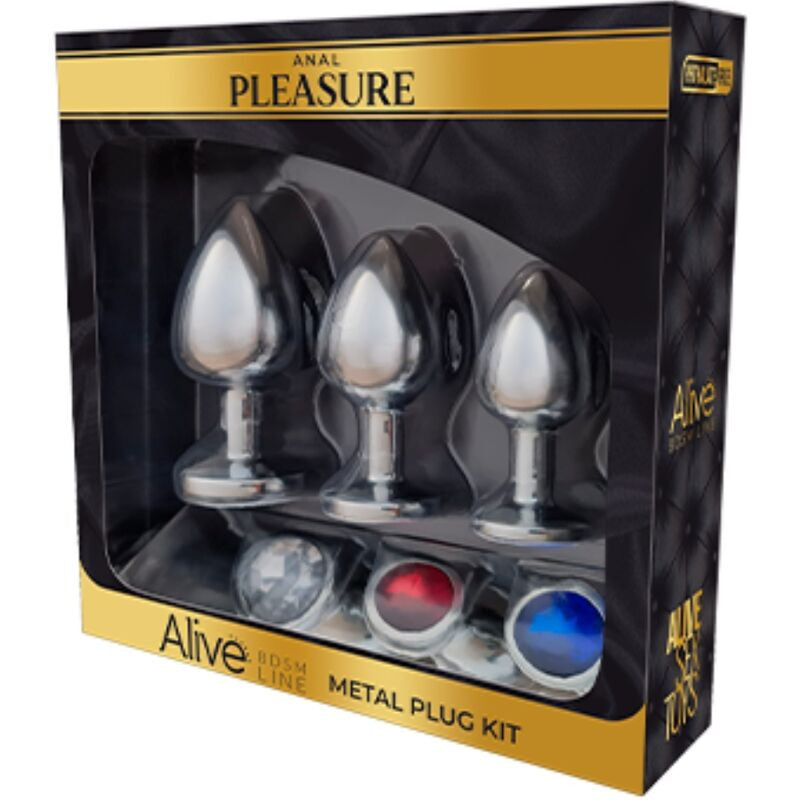 Alive – Premium Metal Anal Toy Set With 3 Plugs