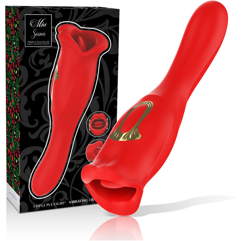 Mia Siena – Triple Pleasure With Vibrating And Biting Function