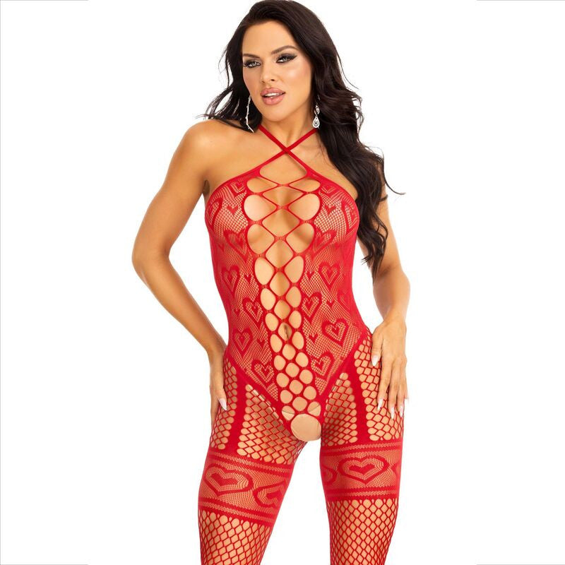 Leg Avenue - Sensual Pleated Garter Belt In Red Hearts