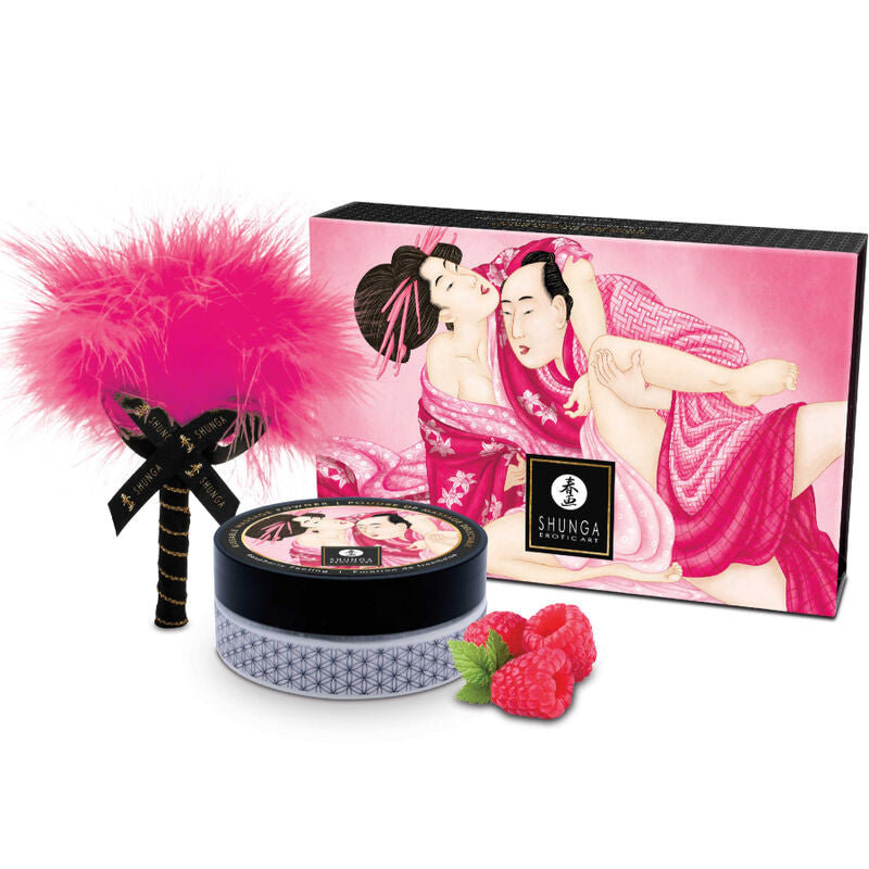 Shunga - Edible Massage Powder Set - Raspberry Flavor