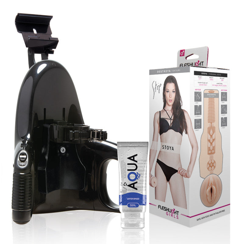 Fleshlight Stoya Destroya Masturbator With Universal Automatic Adapter + 50ml Lubricant - Vagina