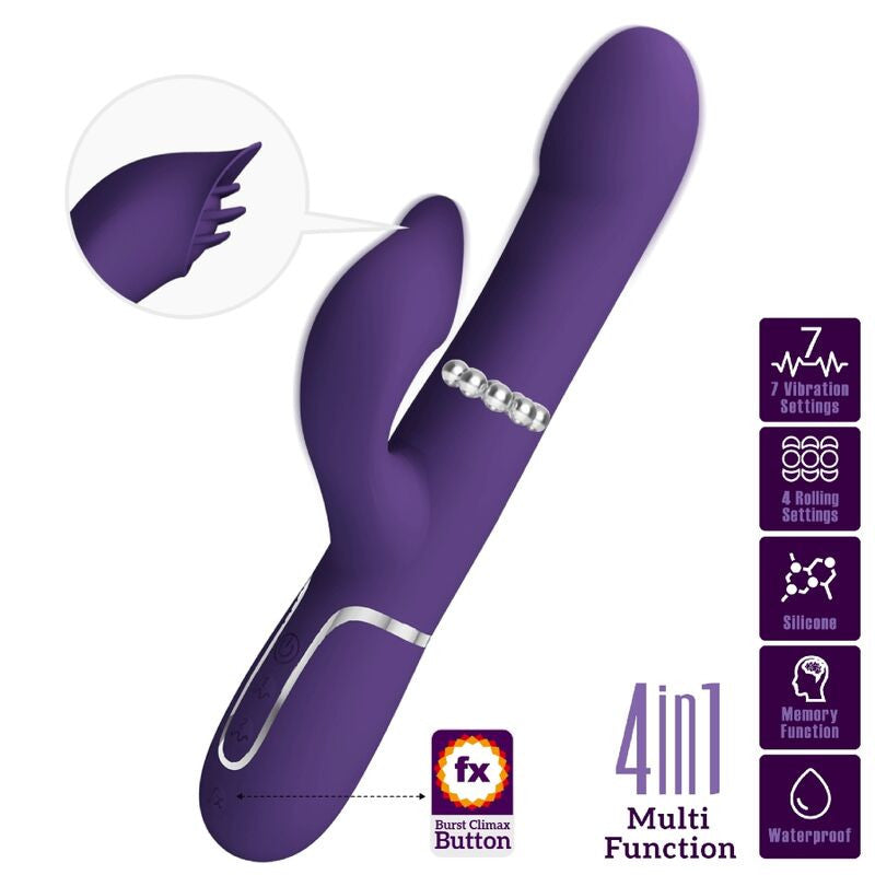Pretty Love Zalin – 4 In 1 Beaded Rabbit Vibrator