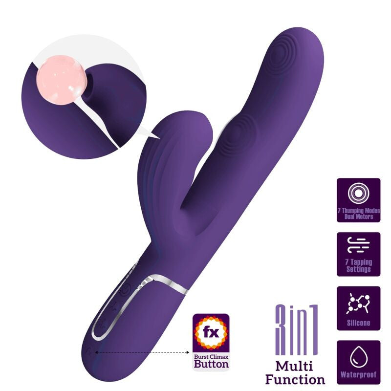 Pretty Love - Perlita 3 In 1 G-spot Vibrator Purple