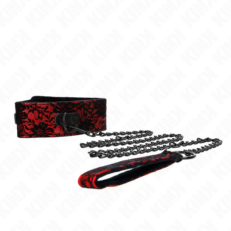 Kink – Lace Necklace With Genuine Leather Belt 105 Cm
