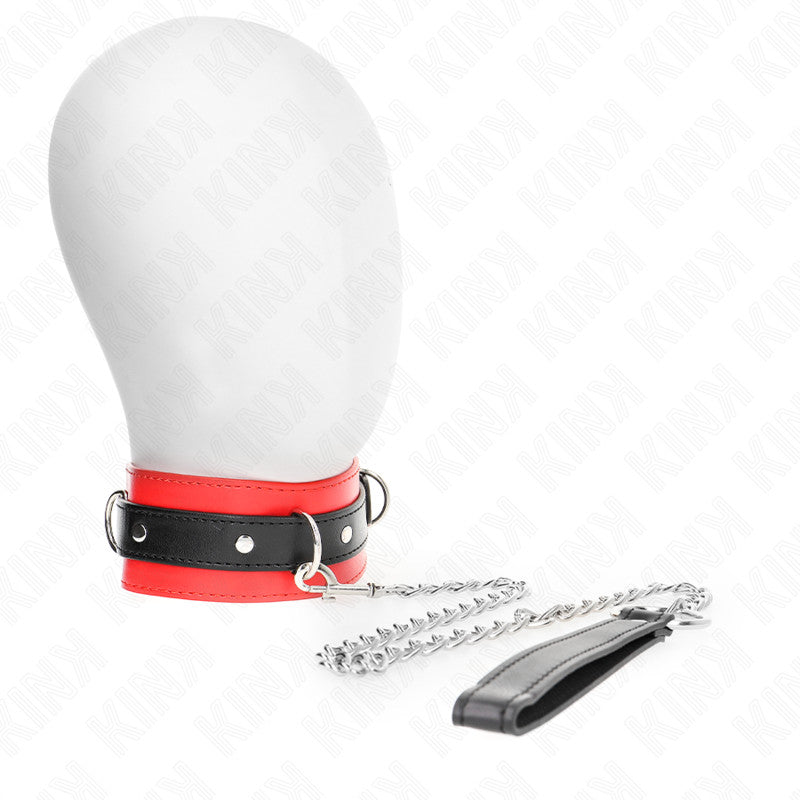 Kink - Red Leather Collar With Waist Belt And Strap