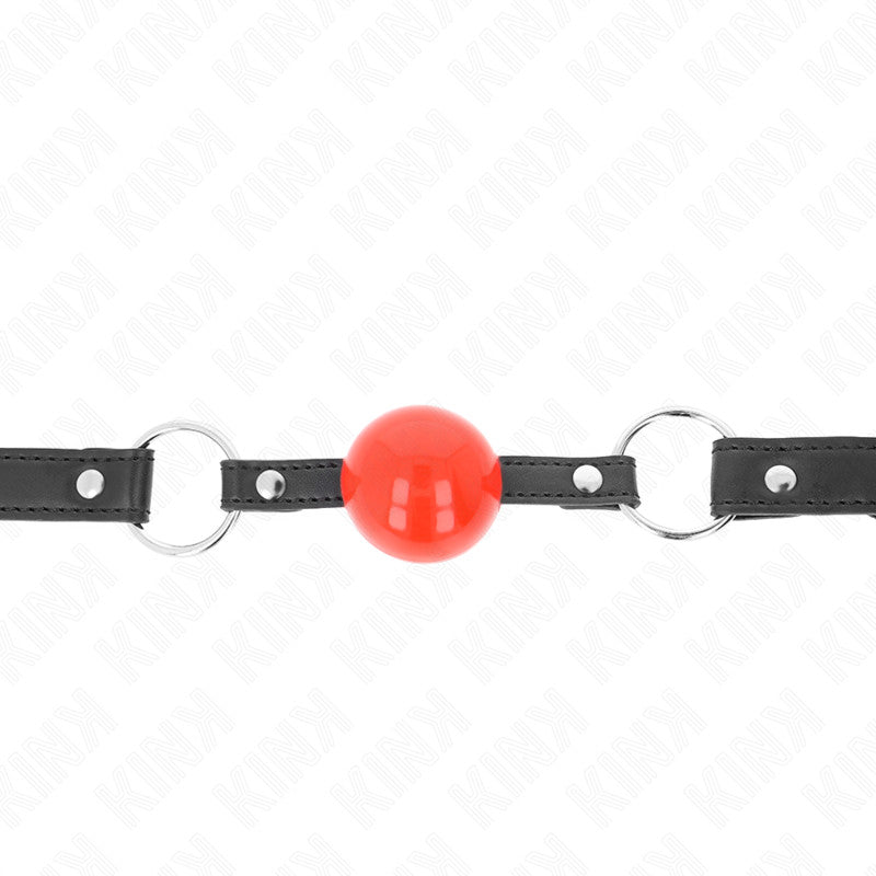 Kink - Lockable Vibrating Ball Gag Red Ball With Black Strap