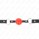 Kink - Lockable Vibrating Ball Gag Red Ball With Black Strap