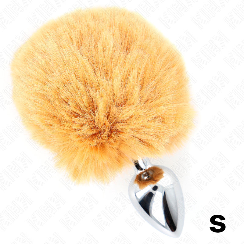 Kink - Stainless Plug Beige Faux Fur With Rabbit Hair Tail