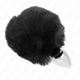 Kink – Stainless Steel Plug With Black Faux Fur Rabbit Hair