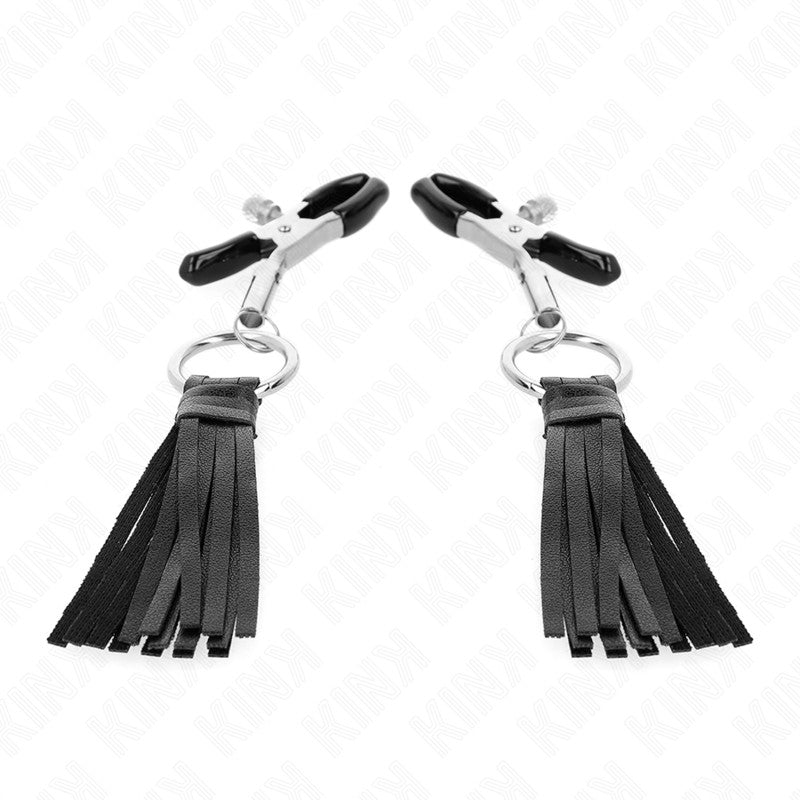 Kink – Leather-effect Lace Nipple Clamp 6 Cm