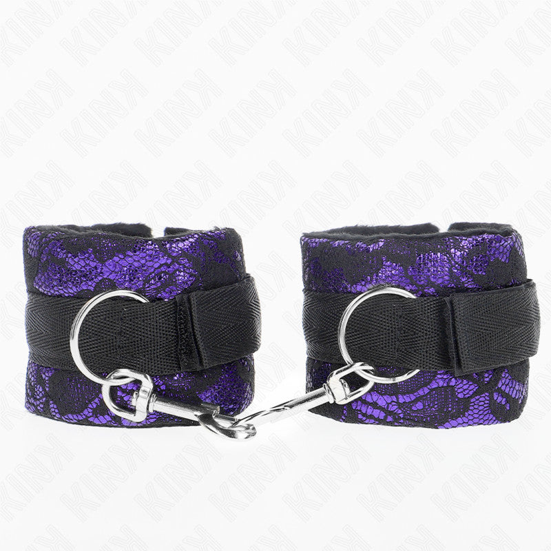 Kink – Sensual Velvet Wristbands - Purple/black