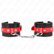Kink - Adjustable Black Wrist Cuffs With Red Belt