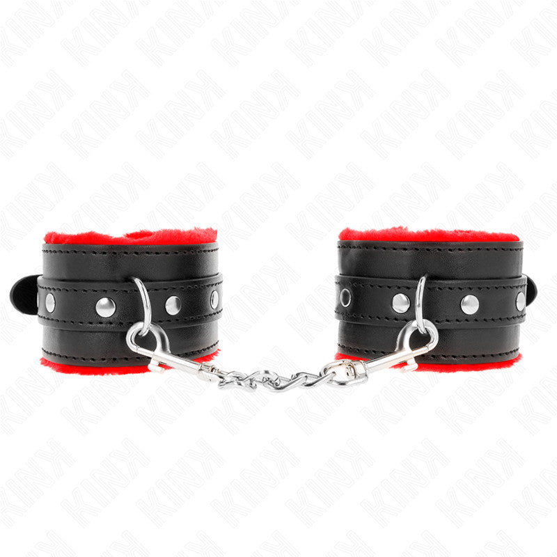 Kink – Premium Leather-effect Wristband Red-black