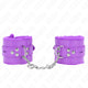 Kink - Premium Fur Leather Handcuffs In Purple Adjustable