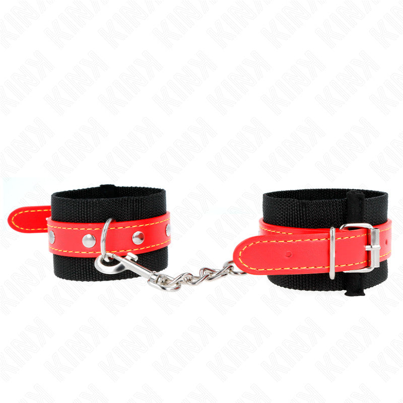 Kink – Adjustable Red Leatherette Wrist Cuffs 19-24 Cm