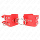 Kink - Adjustable Red Wrist Cuffs With Ring And Spikes