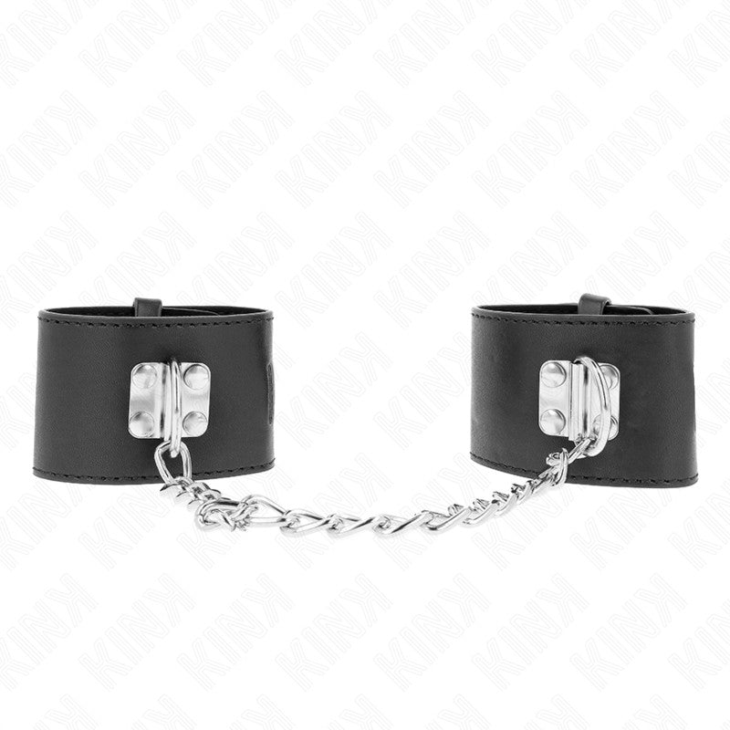 Kink - Adjustable Wrist Cuffs With Chain And Lock In Black