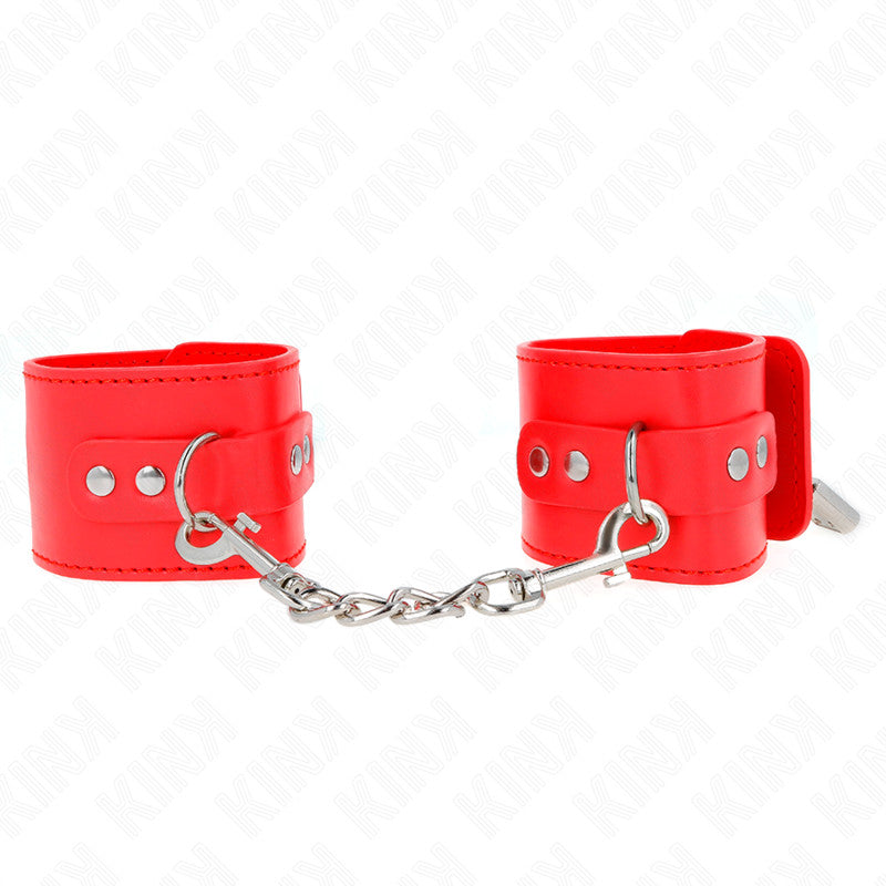 Kink – Adjustable Red Wrist Cuff With Padlock