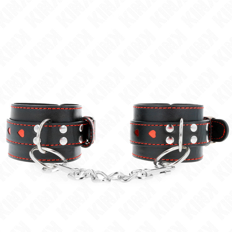 Kink – Adjustable Wrist Cuffs With Red Heart