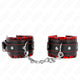 Kink - Adjustable Premium Leather Wrist Cuffs Red-black