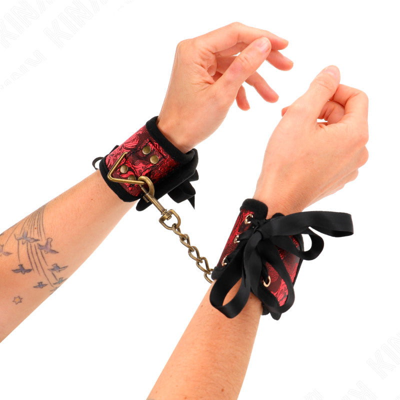 Kink - Sensual Wristbands With Red And Black Lace