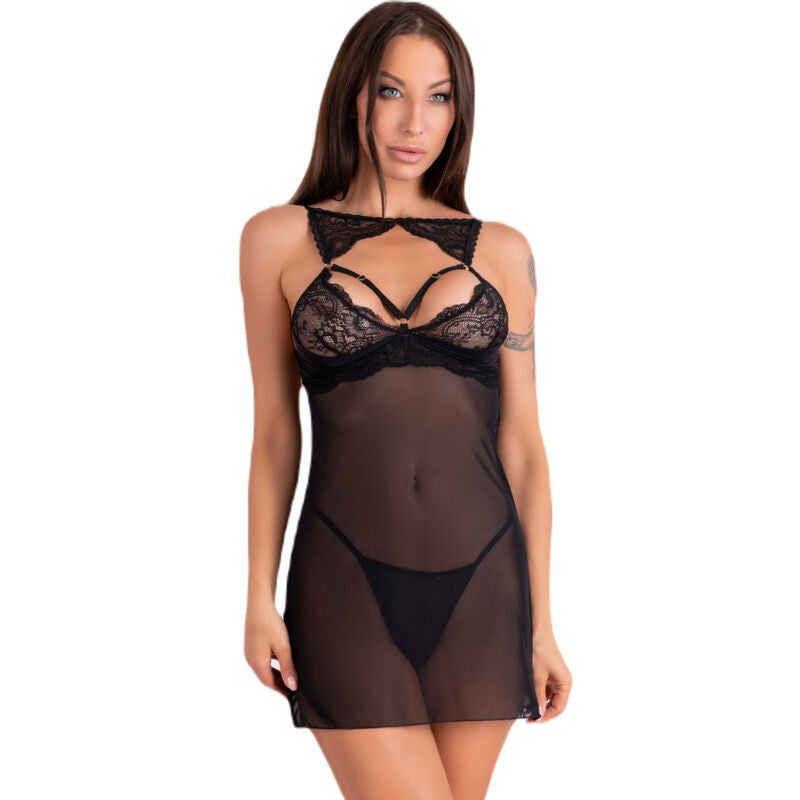 Livco Corsetti Fashion – Sensual Black Chemise And Thong L/xl