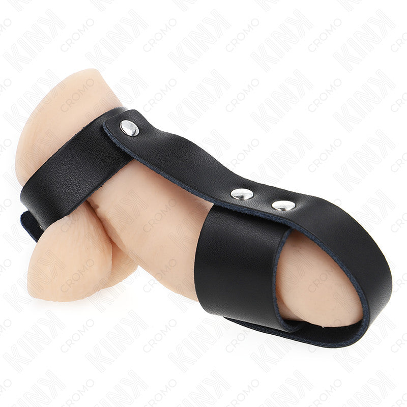 Kink - Leather Penis Ring With Adjustable Ball Selector
