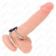 Kink - Double Metal Penis Ring With Leather Strap Between 3.7-5 Cm