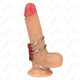 Kink – Triple Metal Cock Ring With Red Leather Strap