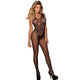 Subblime – Floral Print Bodystocking With Open Crotch