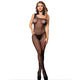 Subblime - One-shoulder Mesh Bodystocking With Beads Black