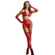 Subblime – Fishnet Bodystocking With Gloves Red One Size