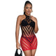Subblime - Sensual Fishnet Dress Red-black One Size