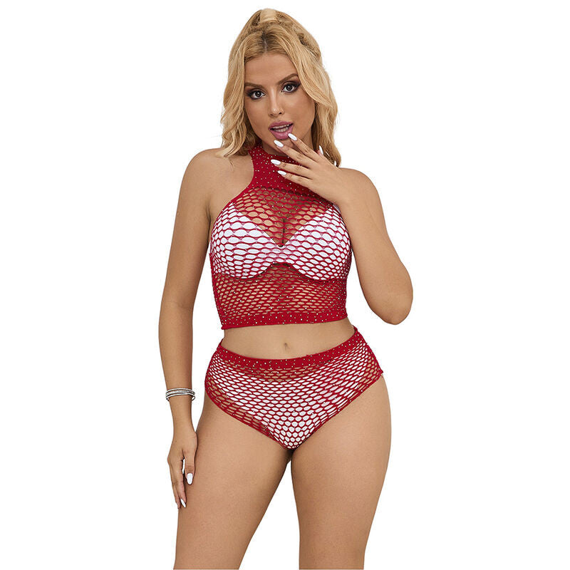 Subblime – Mesh Lingerie Set With Pink Diamonds