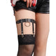 Subblime - Adjustable Leather Punk Suspenders Black