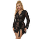 Subblime - Seductive Lace Nightgown + Thong Black L/xl