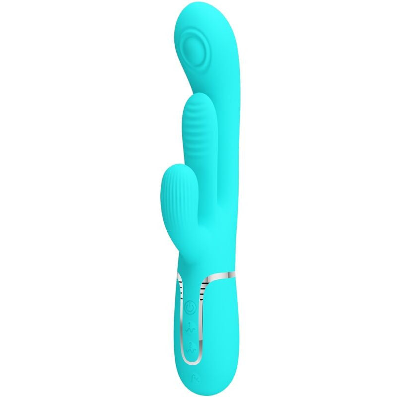 Pretty Love - Shania Triple Multi-function Vibrator Blue