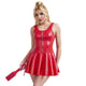 Subblime - Sensual Leather Dress In Red In Size L/xl