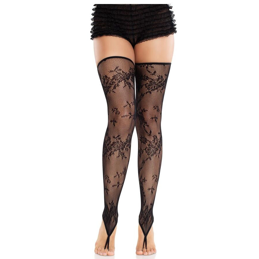 Leg Avenue - Floral Tights In Black