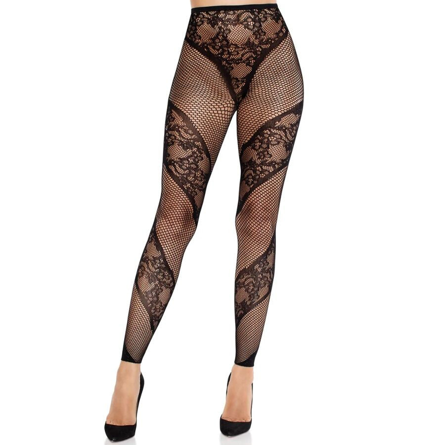 Leg Avenue – Black Lace Transparent Tights