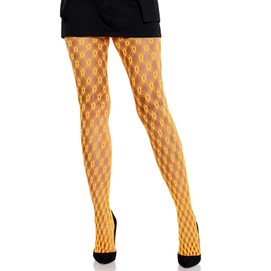 Leg Avenue - Lace Tights In Neon Orange