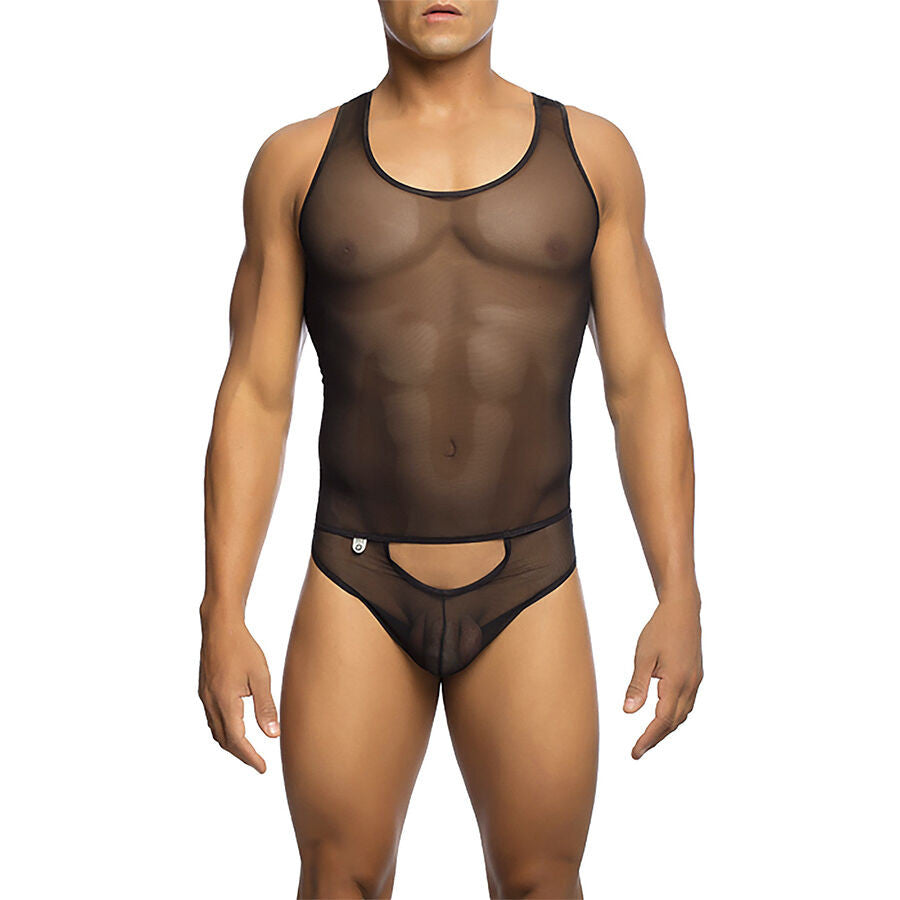 Mob – Sheer Black Body Stockings In Size L/xl