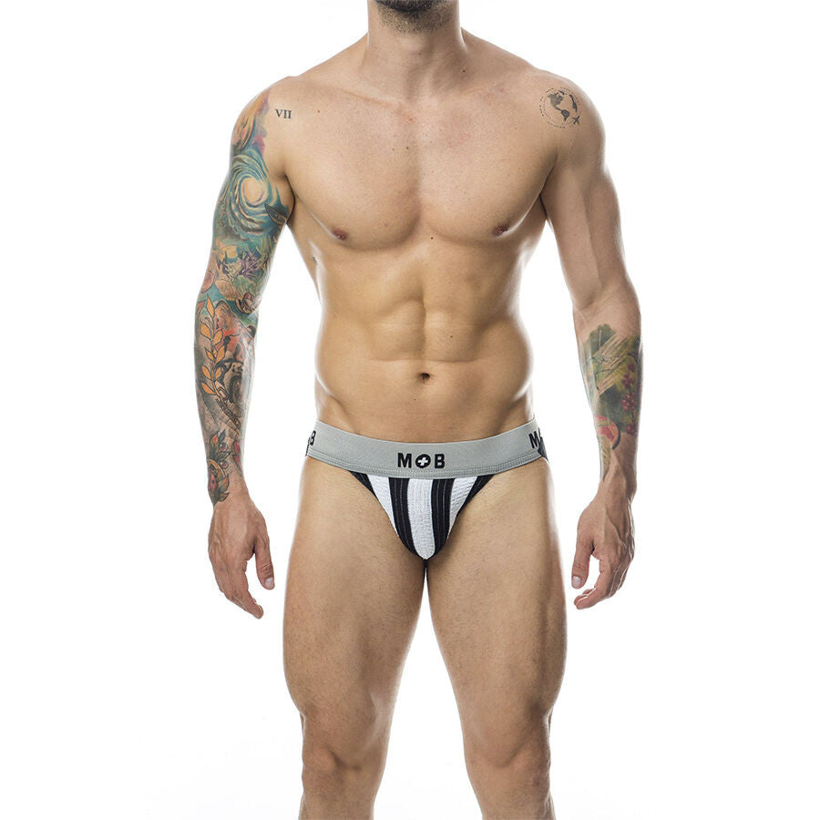 Mob Classic Stripe – Premium White Jock Size S