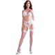 Chilirose – Sensual Bra And Stockings Set In White Lace